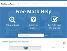 Tablet Screenshot of mathhomeworkanswers.org